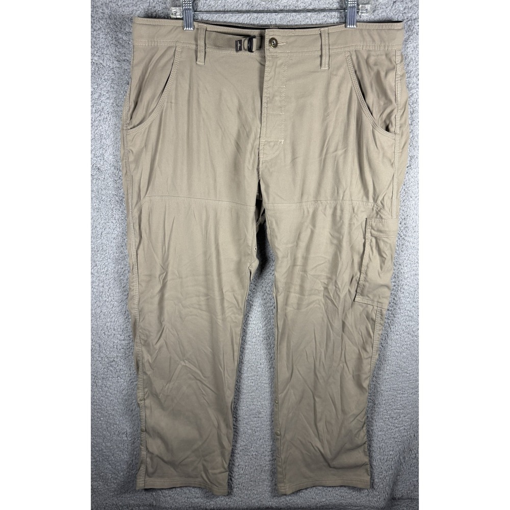 Prana Zion Mens‎ Hiking Pants 38x30 Khaki Tan Stretch Cargo Outdoor Trekking